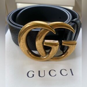 Gucci Calfskin Double G 40mm Belt 85 34 Black